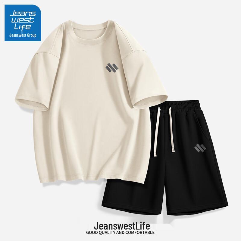 JEANSWEST LIFE Мужской комплект: хлопковая футболка и шорты большого веса
