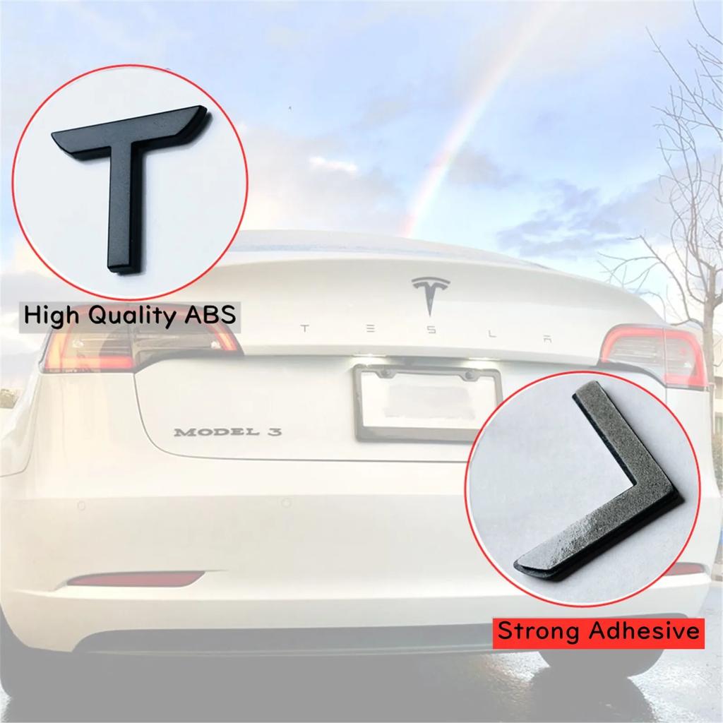 bfxhr7 1pcs 3D ABS Logo Tesla Emblem Letters Car Trunk Badge Rear Letter Label Electroplated For MODEL 3 MODEL S X Modified accessories