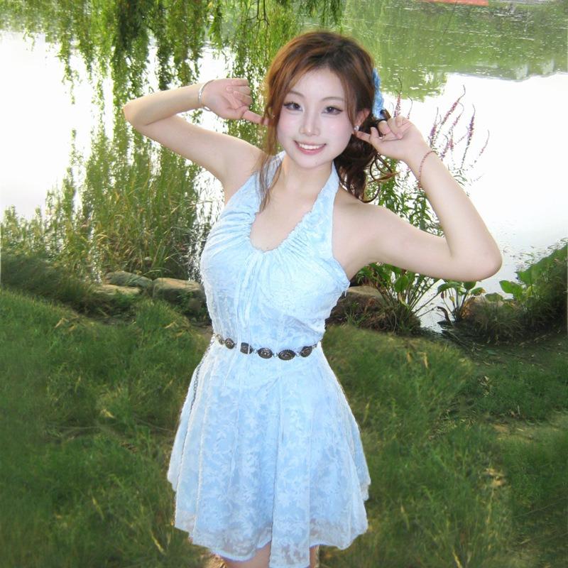 Летнее женское сексуальное платье-халтер с завязками на шее и жаккардовым узором Pure Desire с высокой талией для похудения