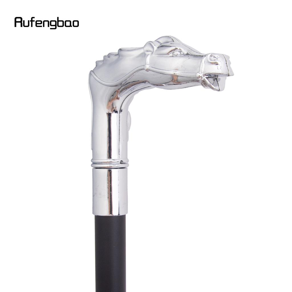 White Horse Head Animal Fashion Walking Stick Decorative Cospaly Vintage Party Fashionable Walking Cane Crosier 93cm