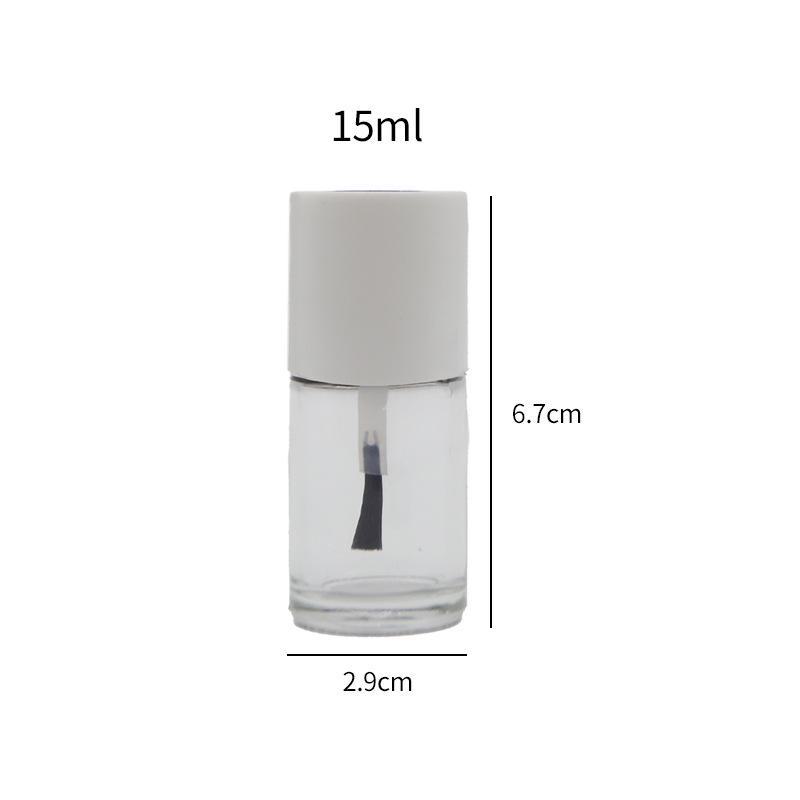 10 мл прозрачный круглый стеклянный флакончик для лака для ногтей с кисточкой