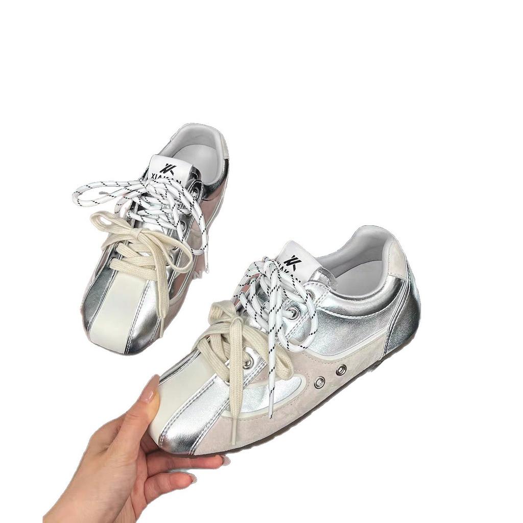 Корейские нишевые ретро кроссовки для тренировок в немецком стиле с внутренней танкеткой, женские 2025 новинка, дышащие, универсальные, на плоской подошве, повседневные спортивные кроссовки Forrest Gump