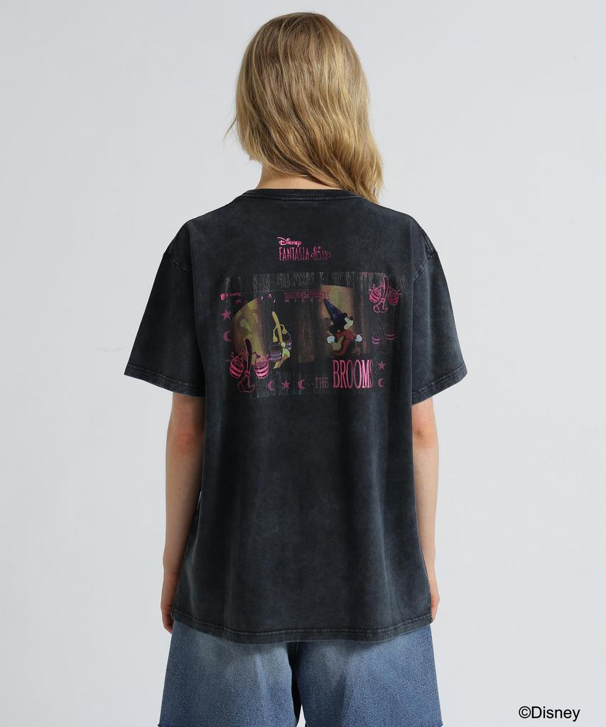 AVIREX Коллекция FANTASIA MICKEY MOUSE ФОЛЬГИРОВАННЫЙ ПРИНТ ЖЕНСКАЯ F 410 Угольная ФУТБОЛКА Женская 783-5235616