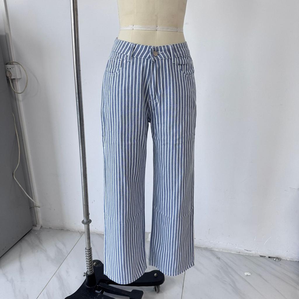 Wide Leg Flare Jeans For Women With Pockets Baggy Pants Vintage Floral Print High Waisted Loose Pant