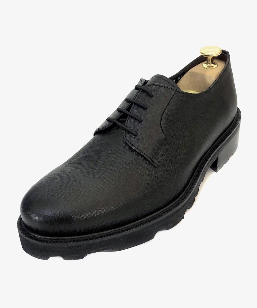 Joenshoe Jarret Business Worker Derby Shoes Black Saffiano