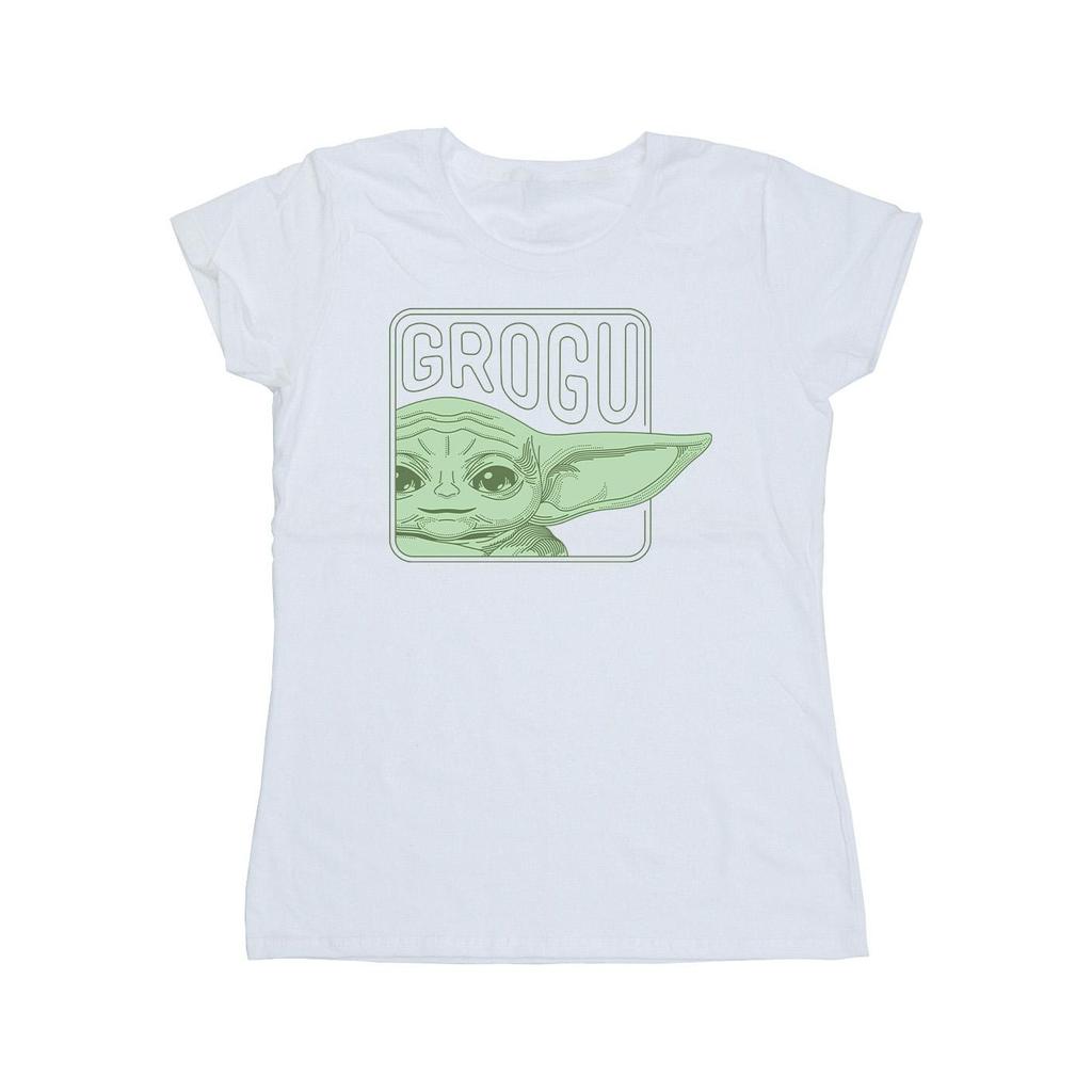 Star Wars Womens/Ladies The Mandalorian Grogu Box Cotton T-Shirt