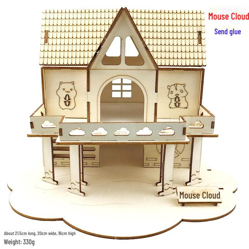 Solid Wood Hamster Play Tunnel: Sports Track, Climbing Stairs, Shelter & Fitness Platform.