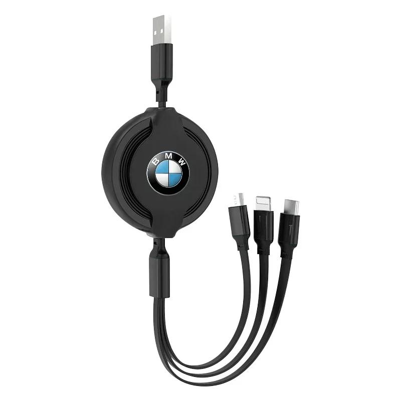 For BMW 3 In 1 Micro USB Type C Charging Cable Multi Charger For BMW X1 X2 X3 X5 X4 X6 X7 G30 G20 G32 G11 G12 F40 F30 F20 F10 F3