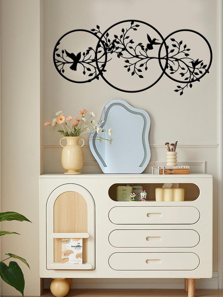 Маленькая птичка на ветке Железное настенное искусство для спальни и кухни