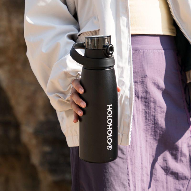 Holoholo Large-Capacity Thermos Cup 316 Stainless Steel Portable Sports Water Cup for Women with High Aesthetic Appeal and Straw