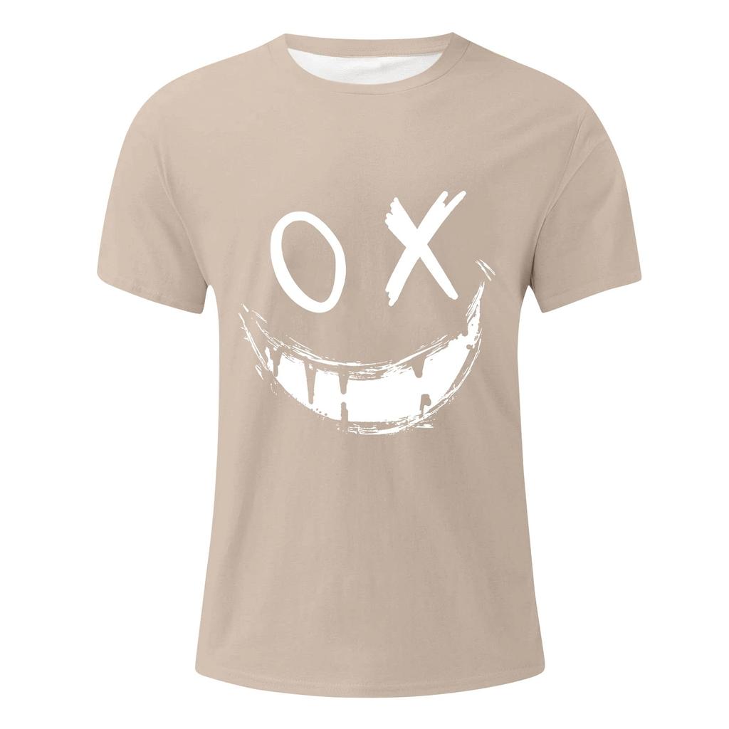 Мужская футболка с коротким рукавом с принтом Мужская свободная повседневная футболка с коротким рукавом