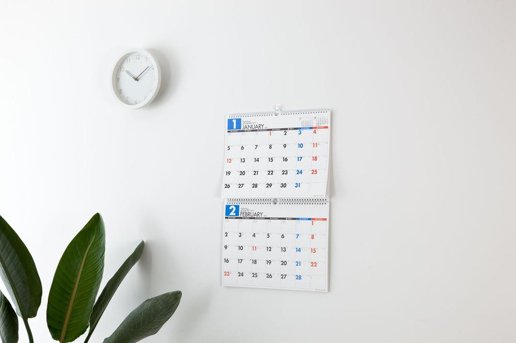 Takahashi 2026 Wall B4 x 2 E76 Calendar, 2-Month List, Pages,