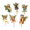 Mini Fairies Figurines Cute Clear Pattern Resin Miniature Fairy Sculpture for Fairy Garden