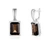 Big Clasp Earring 925 Sterling Silver Natural Smoky Quartz Gemstone Fine Jewelry for Women Mom Wife Nice Gift