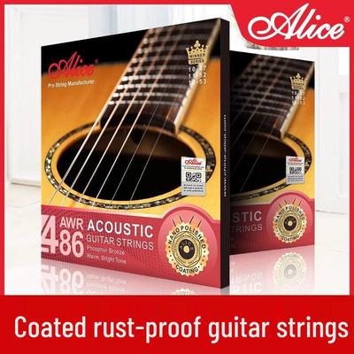 Комплект струн для акустической фолк-гитары Alice, покрытые фосфорной бронзой (6 строк)