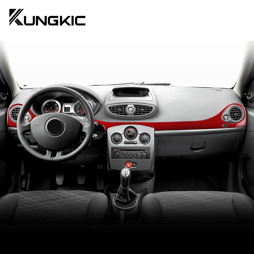 Наклейка из настоящего мягкого углеродного волокна для Renault Clio 3 2006 2007 2008 2009 2010 2011 2012, аксессуары для отделки центральной консоли и кондиционера автомобиля