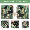Cute RFID Card Holder PU Leather Ultra-Thin Coin Bag Compact Black Cat Floral Women Wallet Daily Use