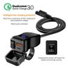 PD+QC3.0 USB-зарядное устройство для мотоцикла, быстрое зарядное устройство, 60 Вт, руль, два разъема USB с переключателем, вольтметром, водонепроницаемый адаптер питания 12 В