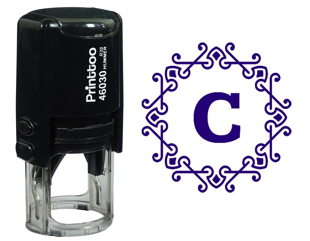 Printtoo Alphabet C Monogram Octagon Celtic Swirl Frame Self Inking Rubber Stamp Office