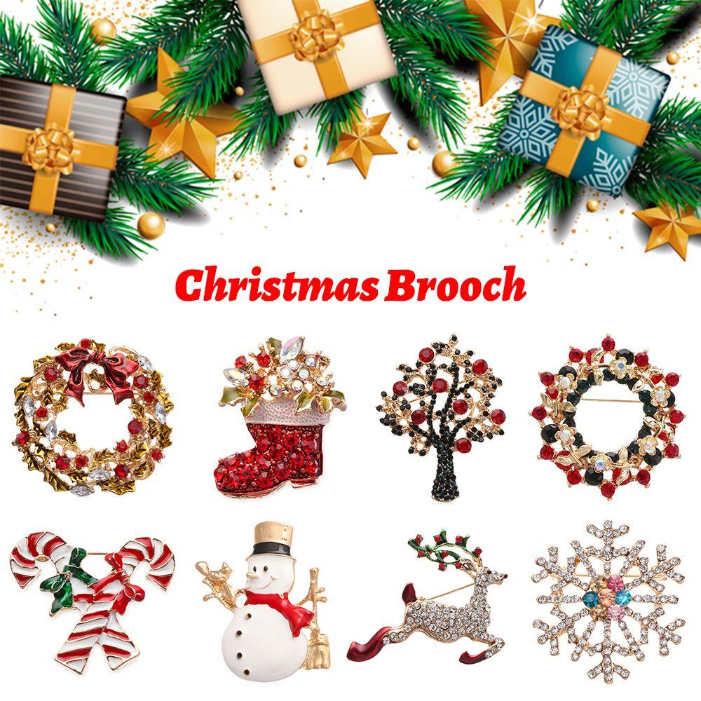 Стразы Модные украшения Рождественский подарок Рождественская брошь Значки Броши Значки Елка