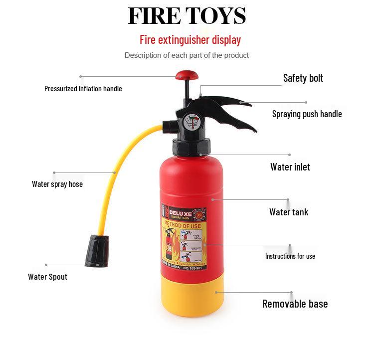 Детский игрушечный водяной бластер в виде пожарного шланга с помповым механизмом для летнего веселья