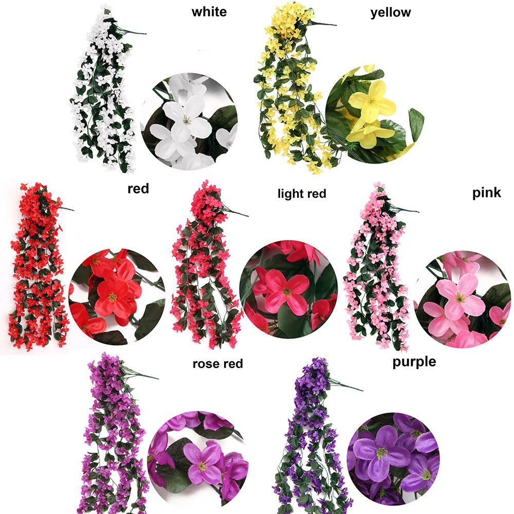 Home Decor Garland Vine Artificial Flower Silk Violet Rattan Garden Wall Hanging Plant