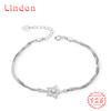 Lindon женский циркон стерлингового серебра 925 пробы ювелирные изделия геометрический браслет из бисера-цепочки модный тонкий свадебный подарок для подруги