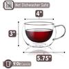 Изолированные кофейные чашки, набор из 4 штук (9 унций, 270 мл), Кружки для чая из стекла с двойными стенками, Стеклянные чашки, Стеклянная кружка, Кофейные чашки