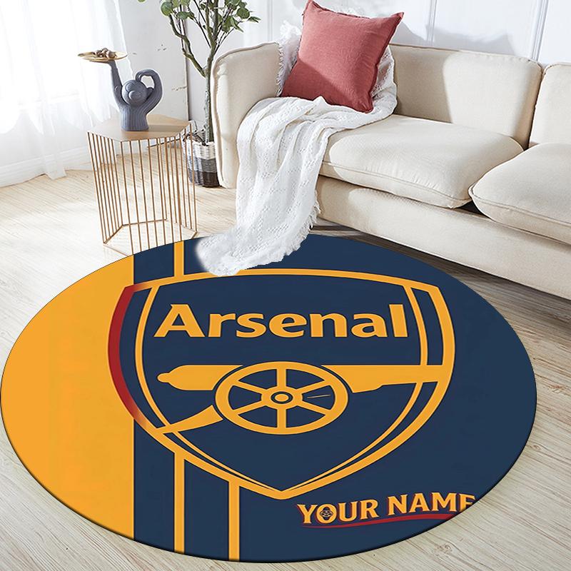 Custom Name,Arsenal pattern round rug,Carpet Rug for Living Room Bedroom Playroom ,Non-slip Floor Mat,Holiday Gifts and Birthday Gifts.