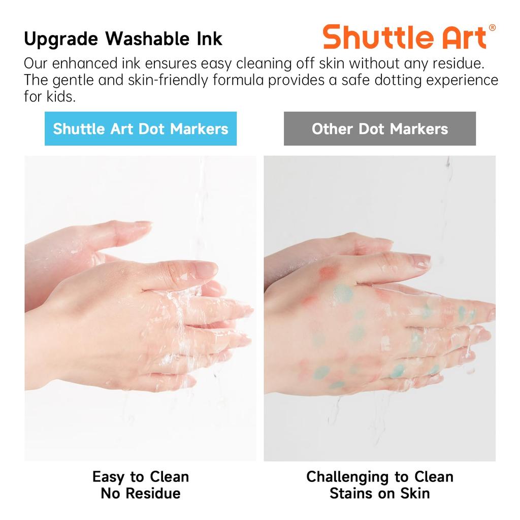 Shuttle Art Dot Marker Color for Includes 1 Coloring Easy to Great for and Gifts Pens, 30-Color Set, 12ml, Kids, Water-Based, Washable, Book, Grip,