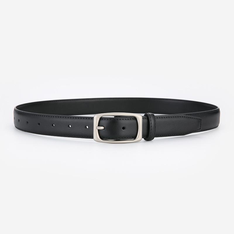 Minimalist Leather Belt For Women And Men With Alloy Buckle For Casual And Office Wear