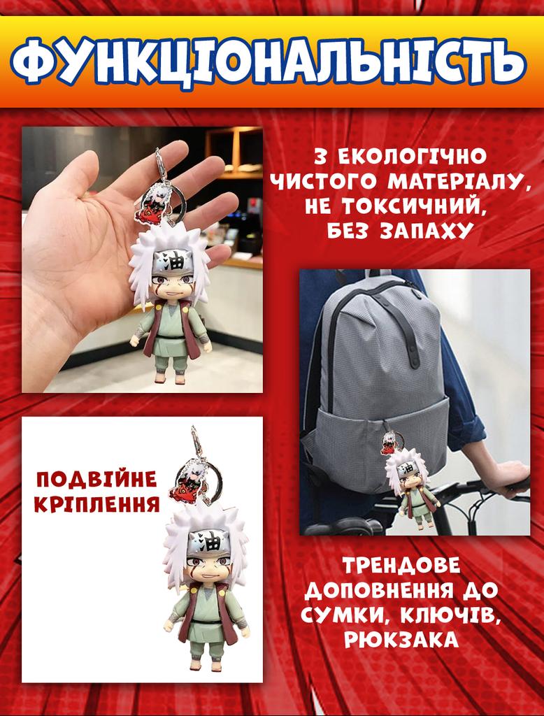 Наруто брелок Джирайя Наруто Naruto Jiraiya силиконовый брелок держатель для ключей аниме 5см
