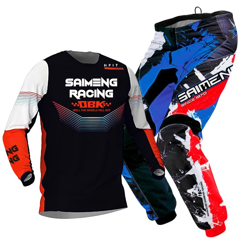 Комплект экипировки для мотокросса для детей 4 5 6 7 8 9 10 11 12 13 лет Молодежный детский мотоциклетный костюм для мальчиков и девочек, майка, штаны, гоночный костюм для бездорожья, эндуро, мотокросса, горного велосипеда