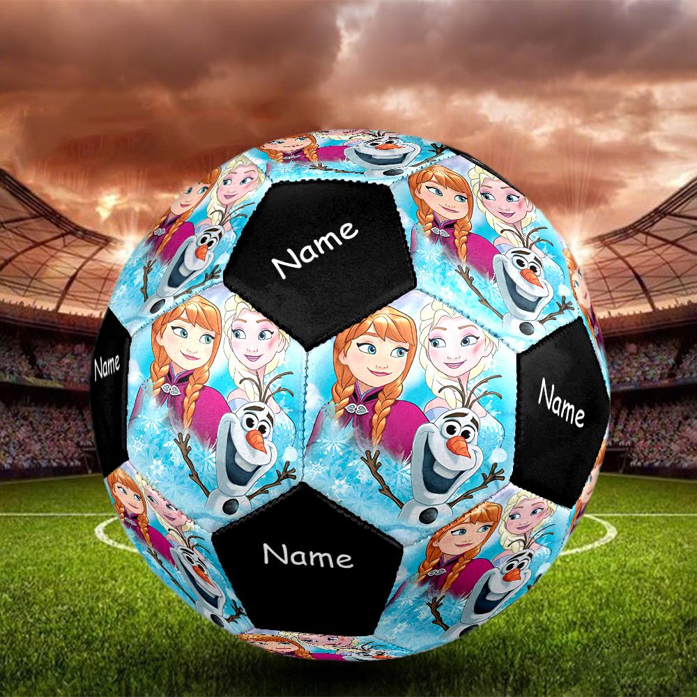 Custom Name Elsa Theme Size 5 Soccer Ball, Suitable for Both Indoor and Outdoor Matches, a Gift Suitable for Everyone.