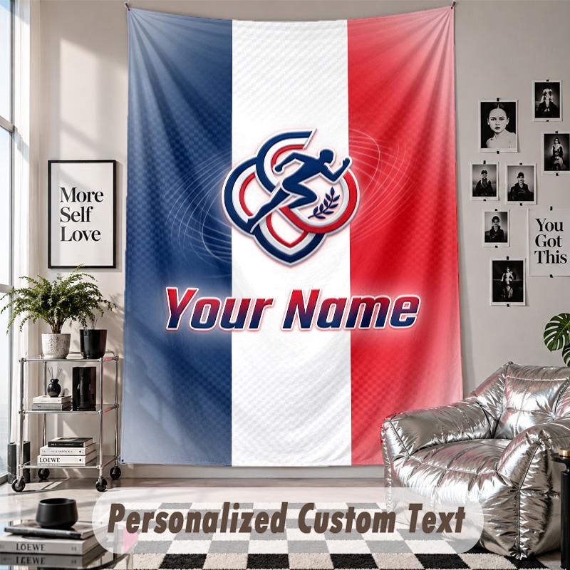 Custom Tapestry Wall Hanging, France national football team Personalized Name Text Home Wall Decor