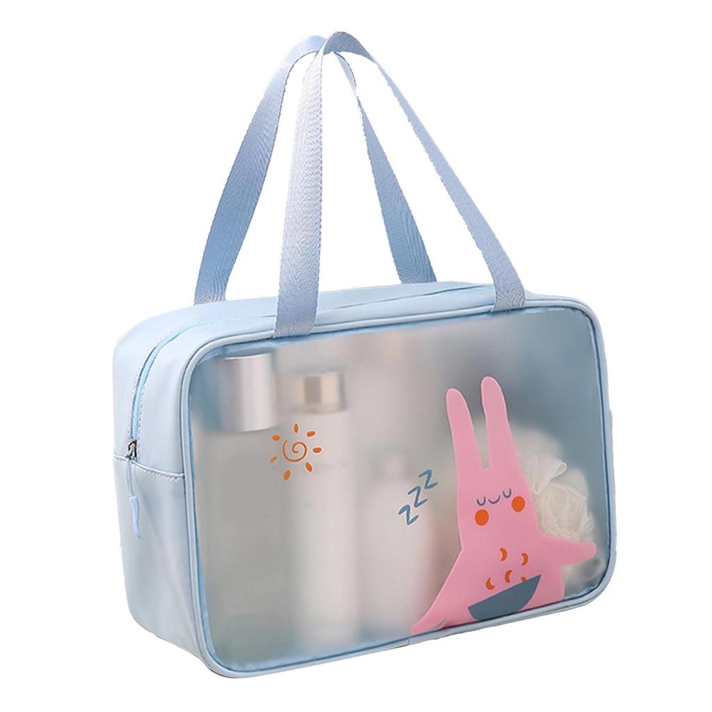 Cosmetic Bag PU PVC Clear Cartoon Pattern Handheld Waterproof L Size Makeup Bag for Swimming