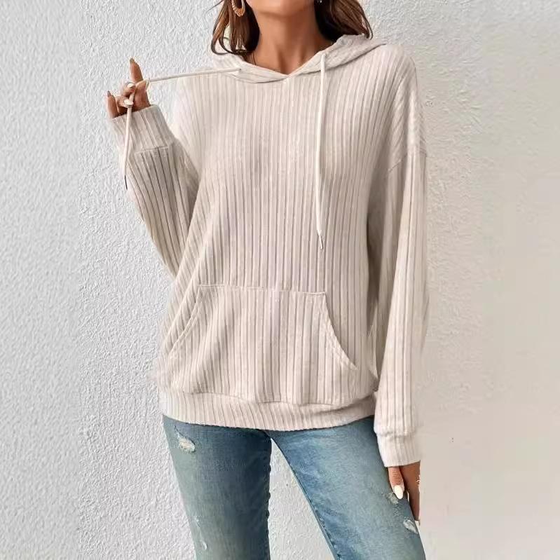 Толстовка с капюшоном 2024 года, женский вязаный свитер с карманом-кенгуру на шнурке, эстетика аниме