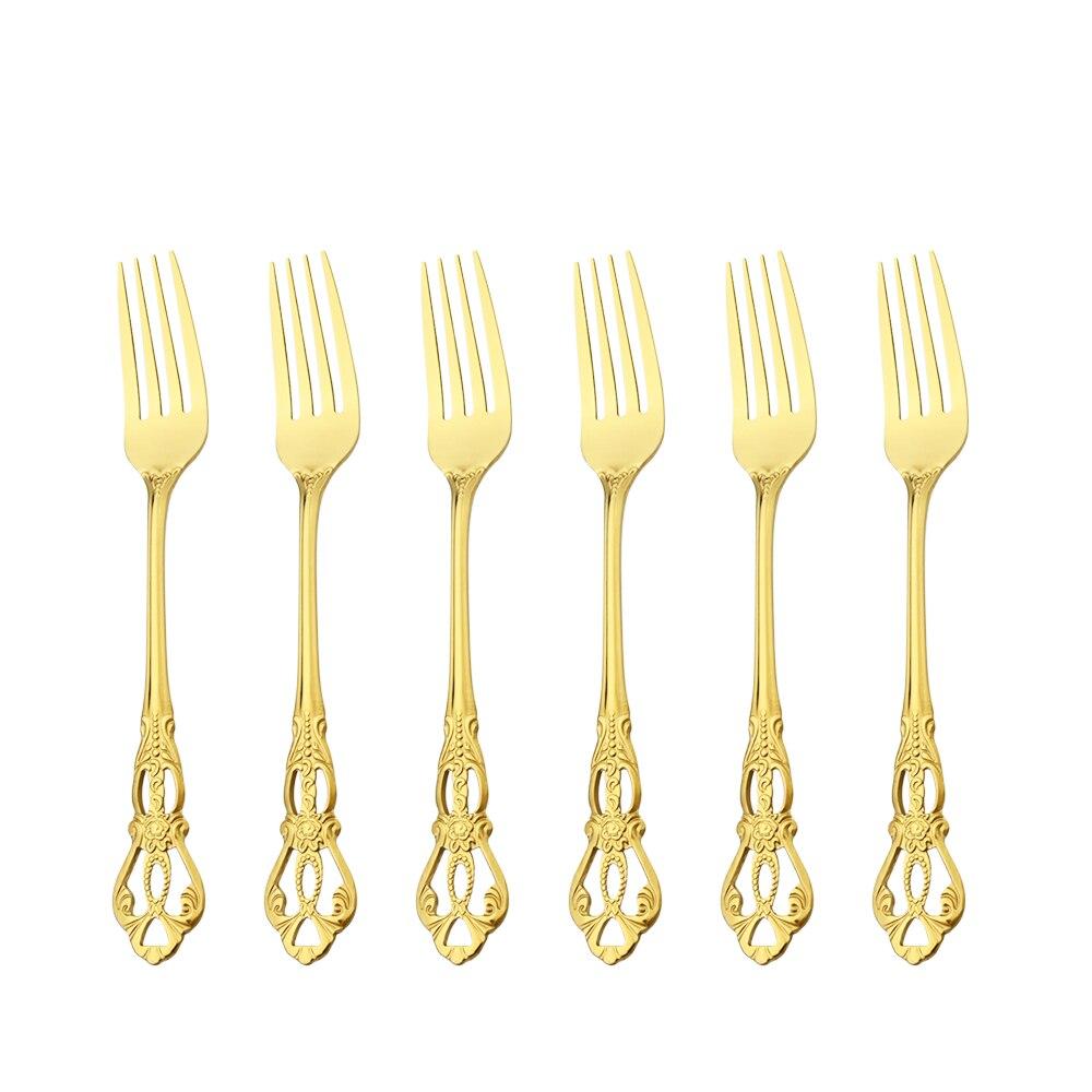 Royal Cutlery Silver Stainless Steel Sets Vintage Spoons Colorful Dinnerware Forks Kitchen Tableware Dinner Western Silverware