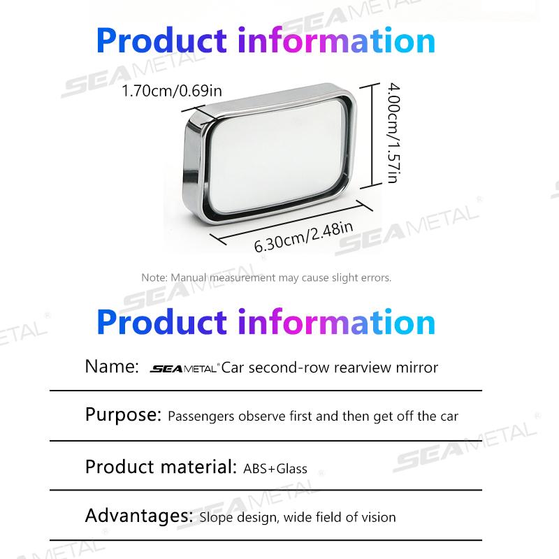 SEAMETAL 2Pcs Rearview Mirror for Back Passenger HD Glass Wide Angle Convex Mirror Adjustable Car Blind Spot Rear View Mirror Interior Mirrors6