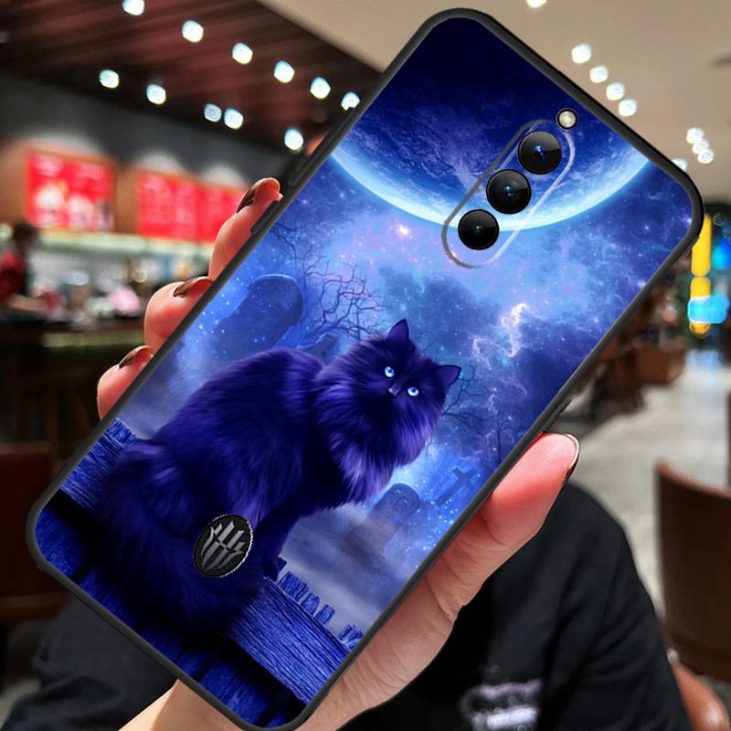 Чехол-книжка 'Кошка ведьмы и луна' для ZTE Nubia Red Magic 11 10 8 9 8S 9S 10S Pro Plus 10 Air 5G 6R 6 7 6S 7S Pro