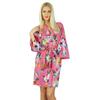 Women Short Cotton Robe Floral Print Bridesmaid Getting Ready Wrap