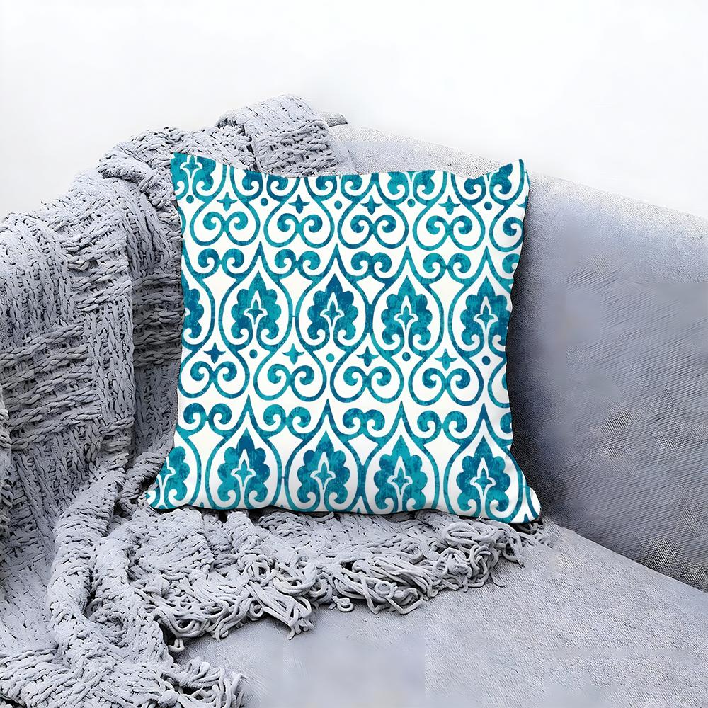 Boho Moroccan Pattern Style Cushion Cover Premium Comfort Reversible Pillow Cove Two in One Design for Any Room Car Interior