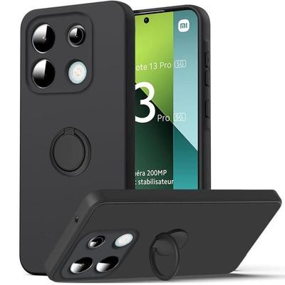 Чехол - E.F.CONNECTION - для Xiaomi Redmi Note 13 Pro 5G - Ударопрочный - Вращающееся кольцо - Черный