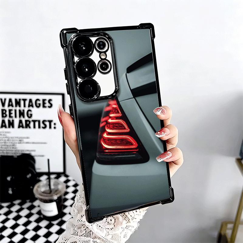 Sports Car Cool Taillight Plating Phone Case For Samsung Galaxy S24 S25 FE S26 Edge S23 Ultra S22 S21 Plus S20 Anti-Fall Airabag