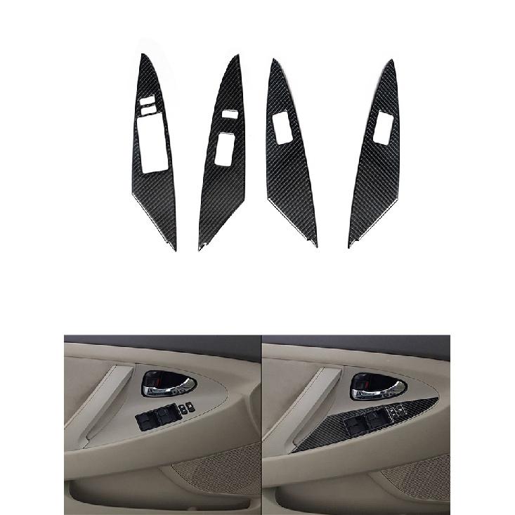 Для Toyota Camry 07-11 наклейки из углеродного волокна на центральной консоли, панель переключателей кондиционера, задняя панель, боковое вентиляционное отверстие, крышка