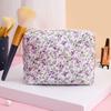 Косметичка с цветочным принтом, большая емкость, на молнии, портативная, многофункциональная, для женщин и девочек, дорожная губная помада, косметический органайзер для туалетных принадлежностей, сумка