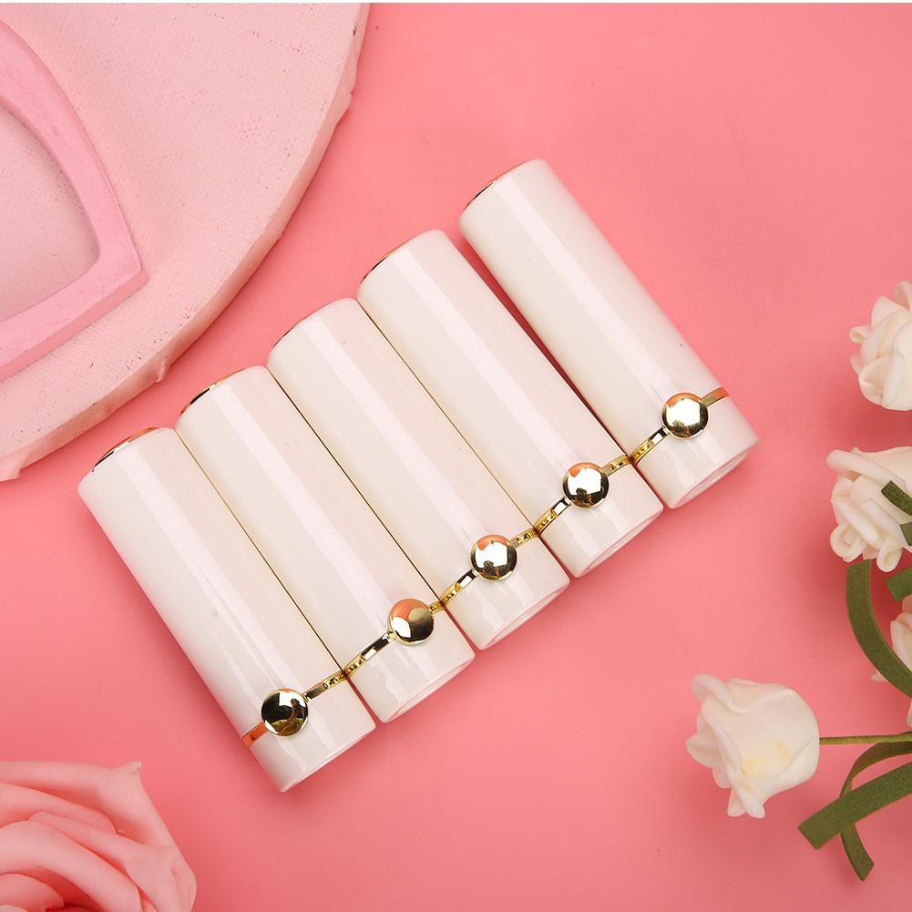 5pcs White Portable DIY Empty Lipstick Tube Lipstick Bottle Container Cosmetic Tool