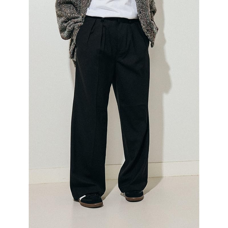 [Beams] Pants 2 Pleats Wide Slacks Men's BLACK L 11230581120