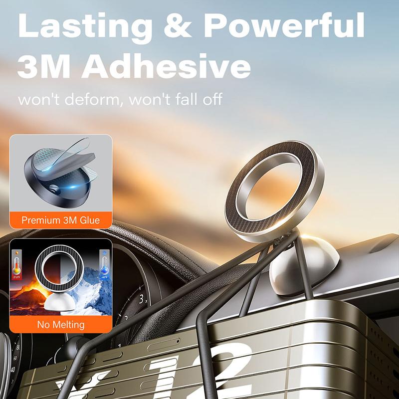 Magnetic Car Mount Metal Magnetic Phone Holder For Car Upgraded 3M Adhesive Dashboard Car Holder Mount For Iphone 15 14