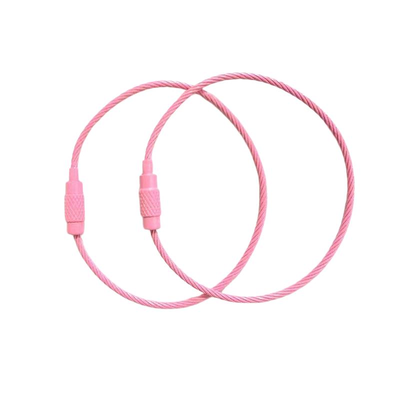 10 шт. Разноцветный тросик из нержавеющей стали для ключей, 6 дюймов, 1,5 мм, петля из нержавеющей стали, брелоки разных цветов, бирки для ID